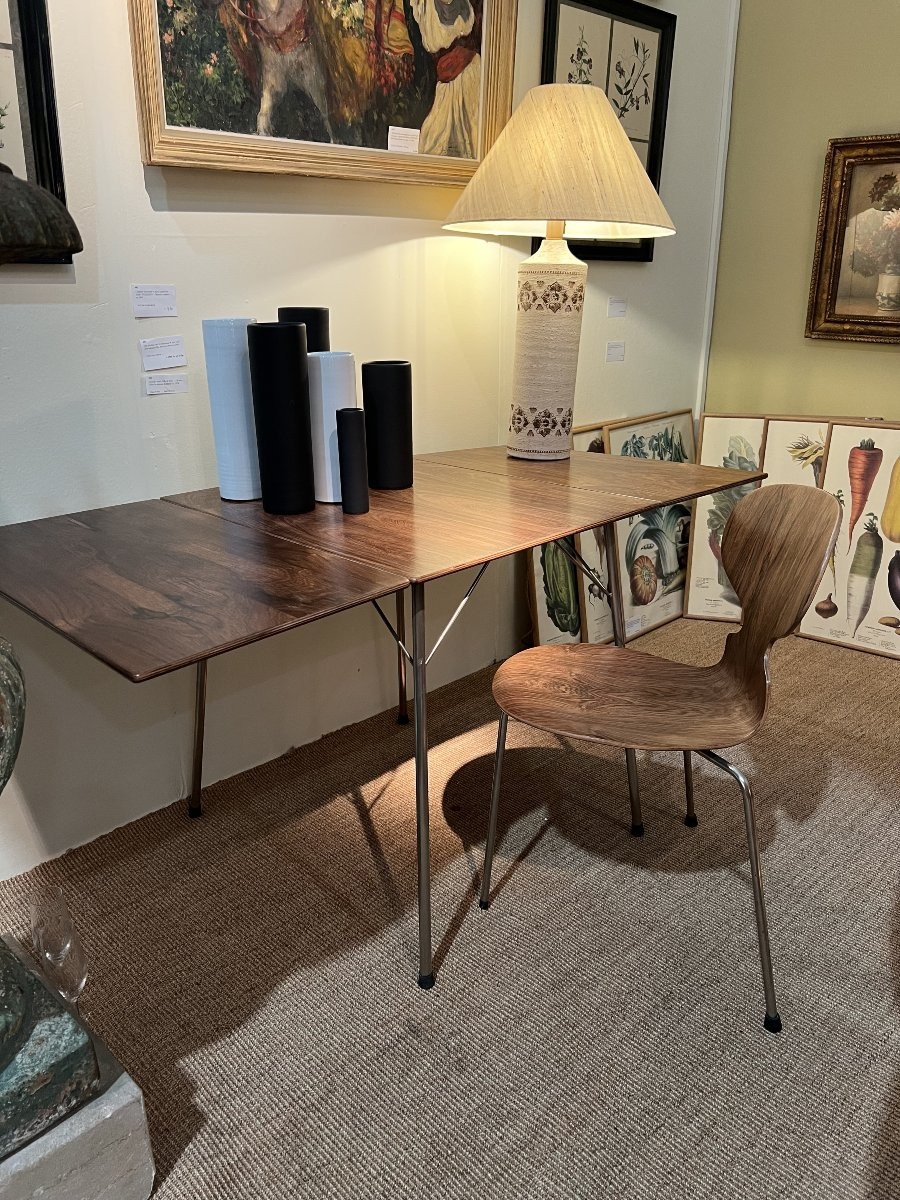 Table + 1 Ant Chair By Arne Jacobsen In Rosewood-photo-4