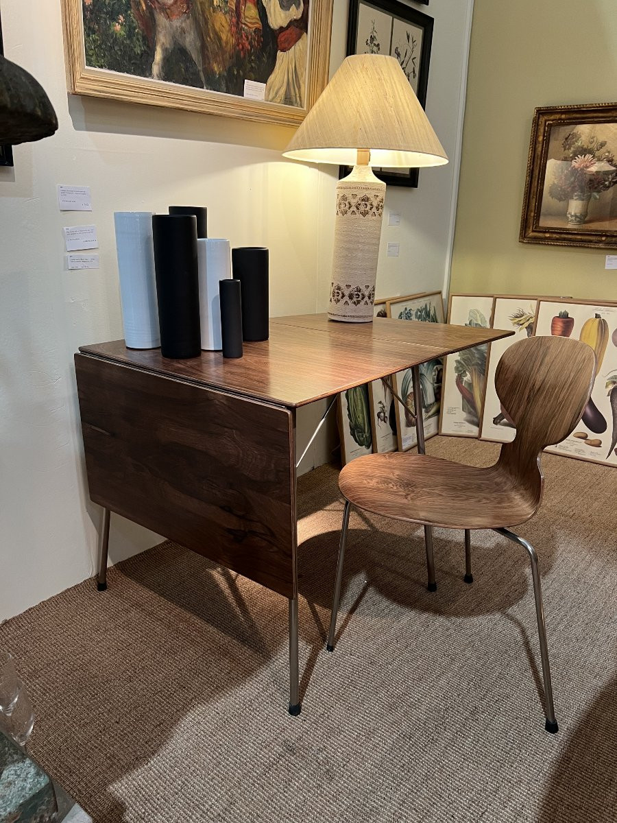 Table + 1 Ant Chair By Arne Jacobsen In Rosewood-photo-5