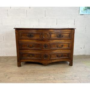 Chest Of Drawers With All Curved Sides In Walnut