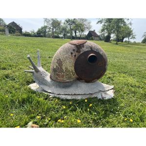 "L'Escargot" d'Alfred Lefebvre,  poêle en fonte émaillée