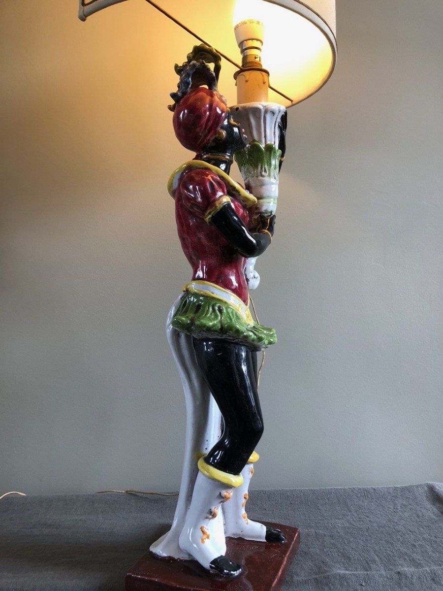 Large Ceramic Lamp Attributed To Colette Gueden-photo-3