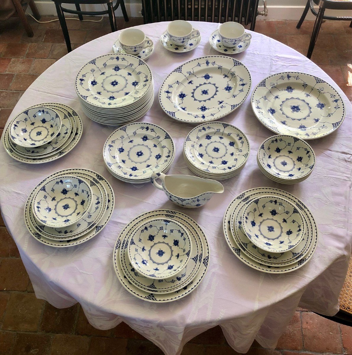 Mason's Partie De Service en faience fine Blue Denmark 50 Pièces -photo-2