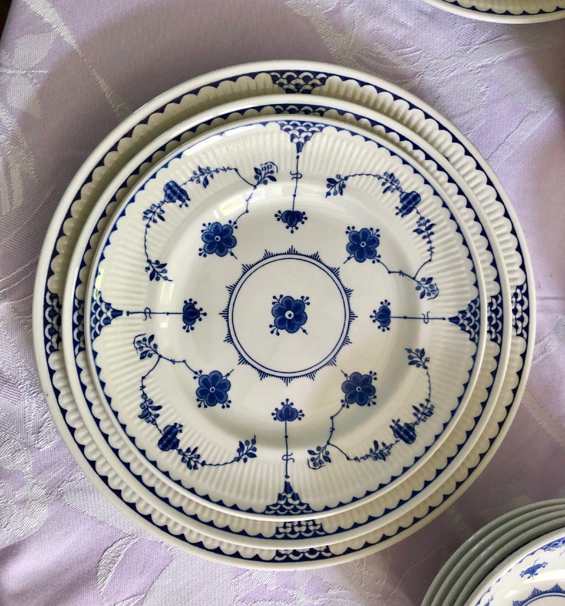 Mason's Partie De Service en faience fine Blue Denmark 50 Pièces -photo-4