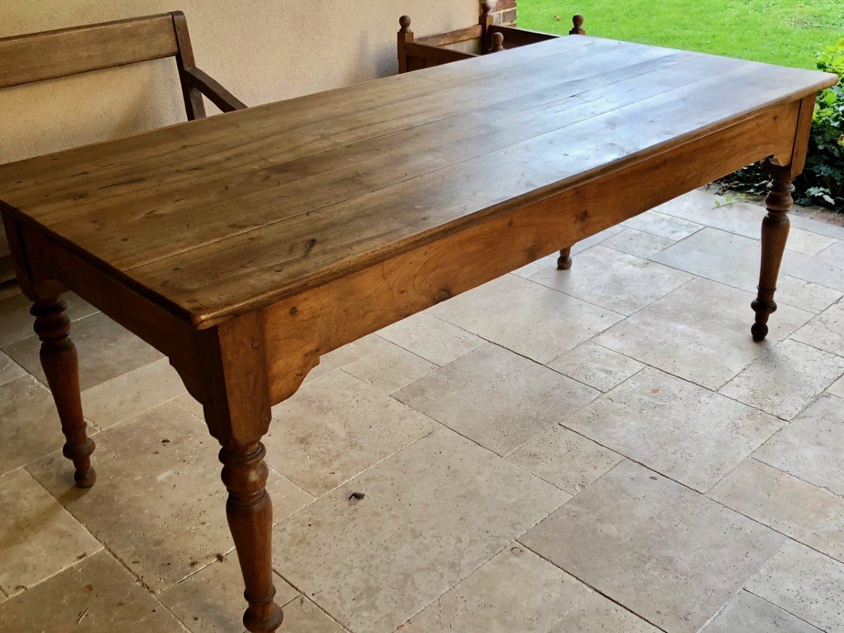 Walnut Farm Table Early 19th Century-photo-2