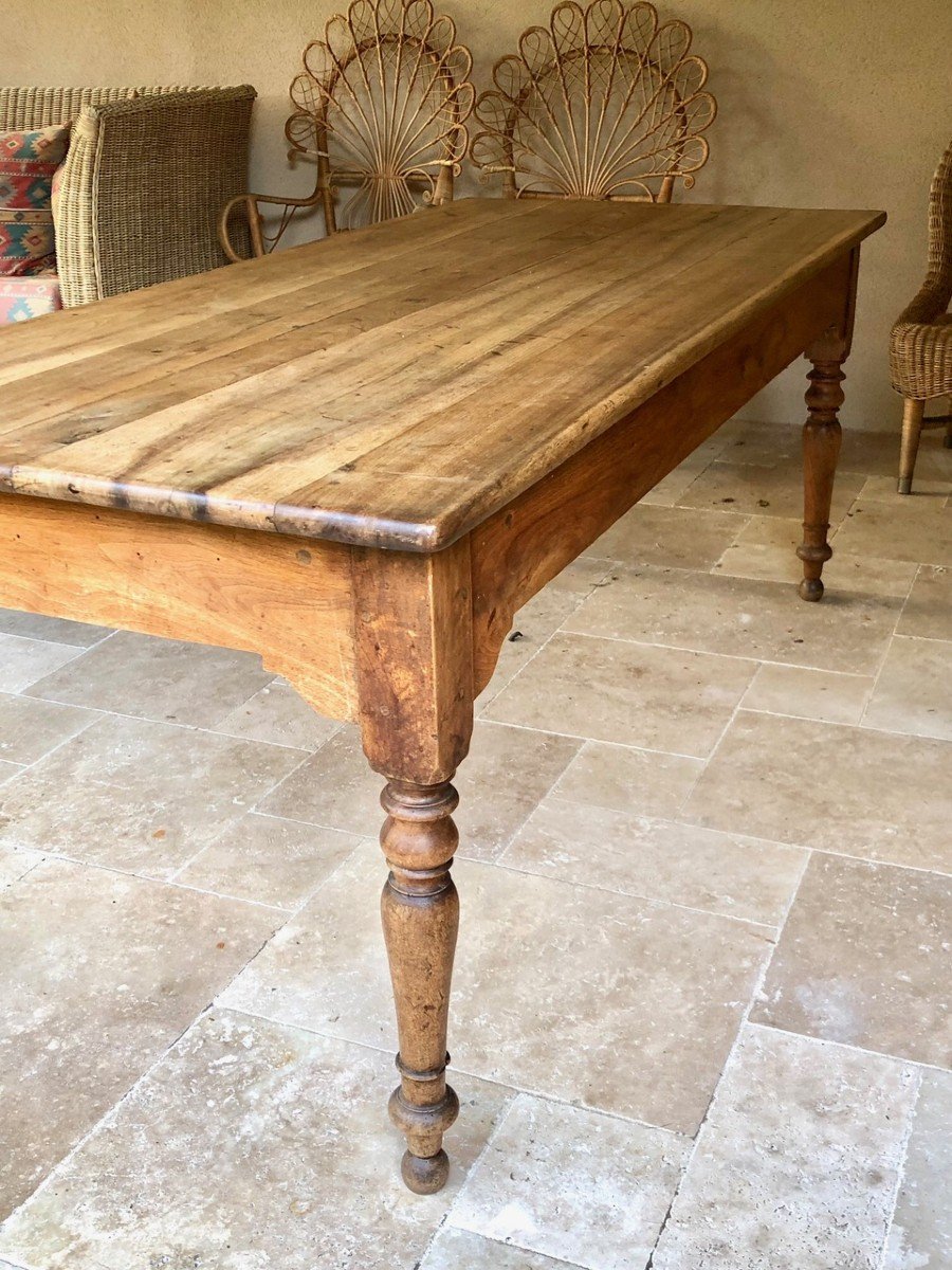 Walnut Farm Table Early 19th Century-photo-3