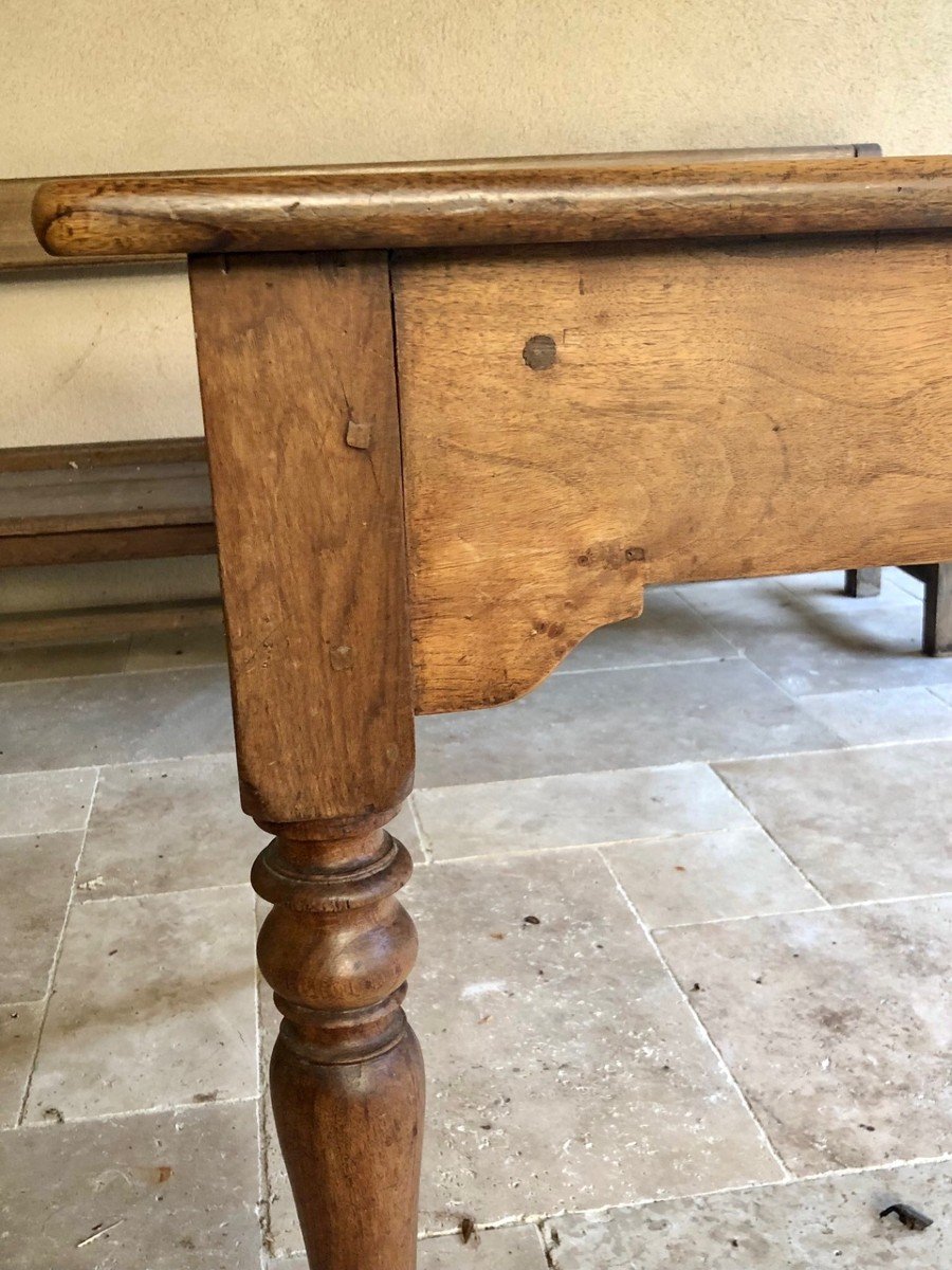 Walnut Farm Table Early 19th Century-photo-3