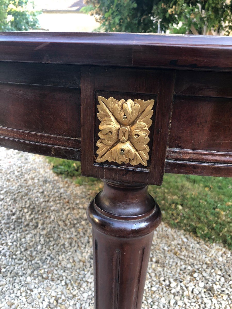 Large Louis XVI Oval Table Varnished Mahogany, Extendable, 19th Century-photo-2