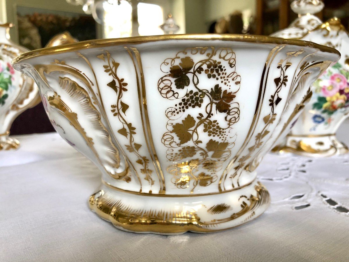 Service à Thé Porcelaine De Paris XIXe Napoléon III-photo-1