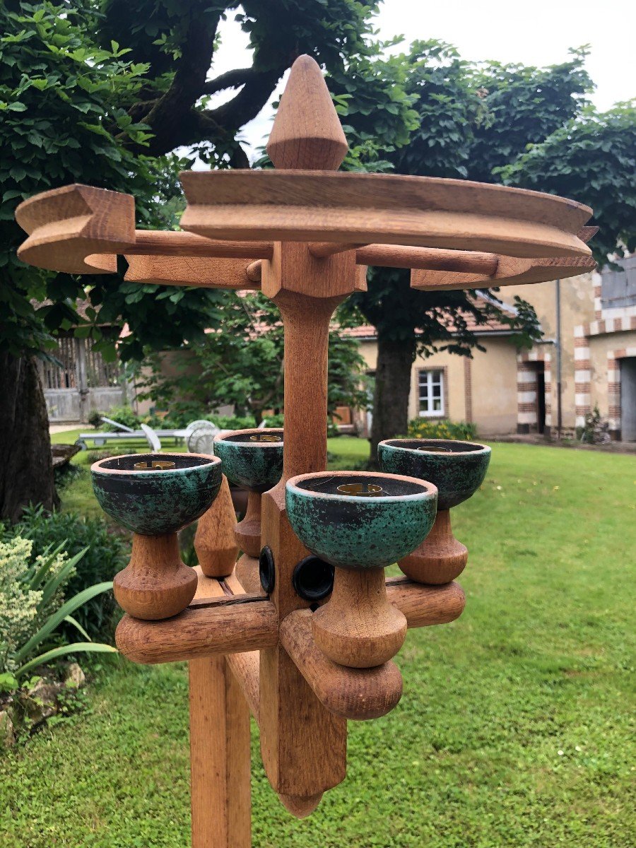 Guillerme Et Chambron Pour Votre Maison : Lampadaire à 3 Tablettes Et 4 Feux -photo-2