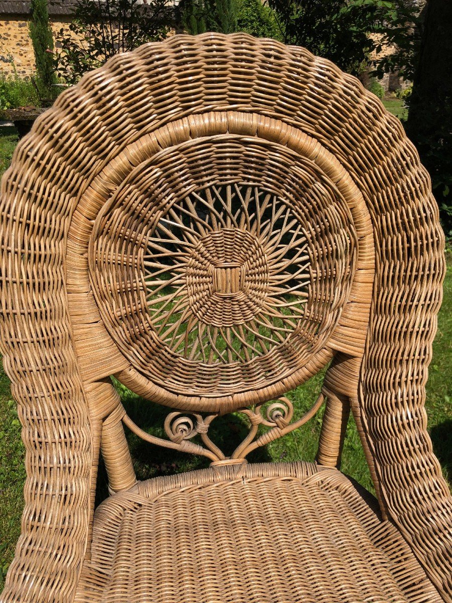 Paire De Chaises Osier Vers 1950 Espagne -photo-4