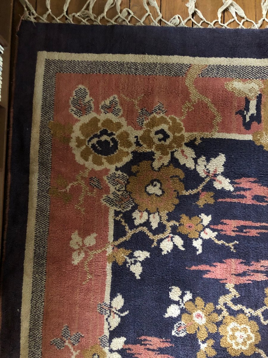 Hand-woven Wool Rug From The Art Deco Period -photo-3