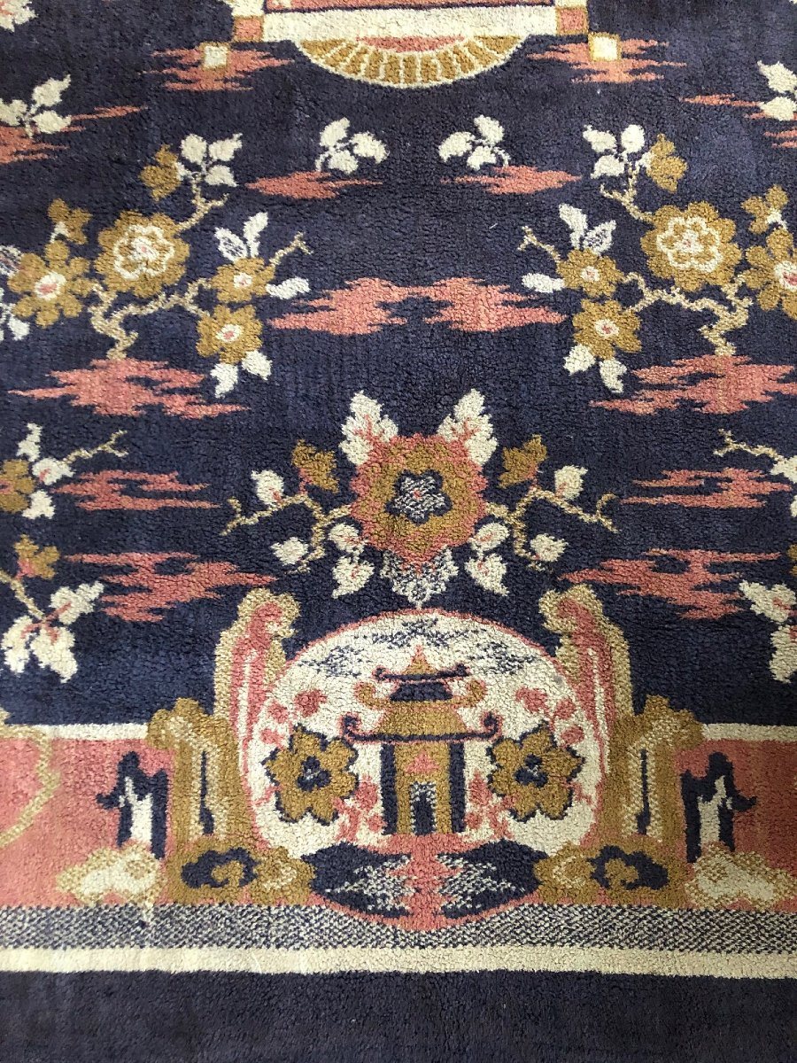 Hand-woven Wool Rug From The Art Deco Period -photo-4