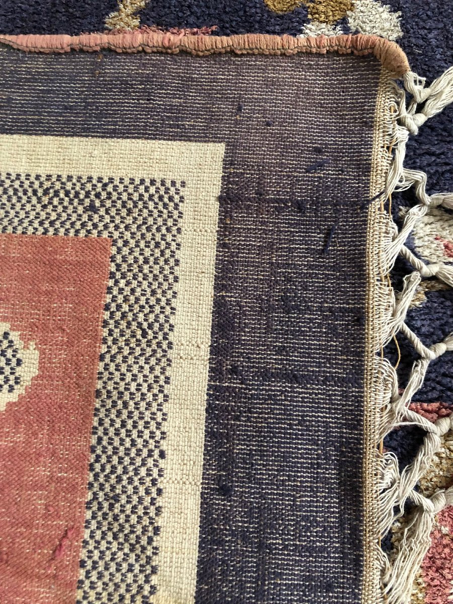 Hand-woven Wool Rug From The Art Deco Period -photo-5