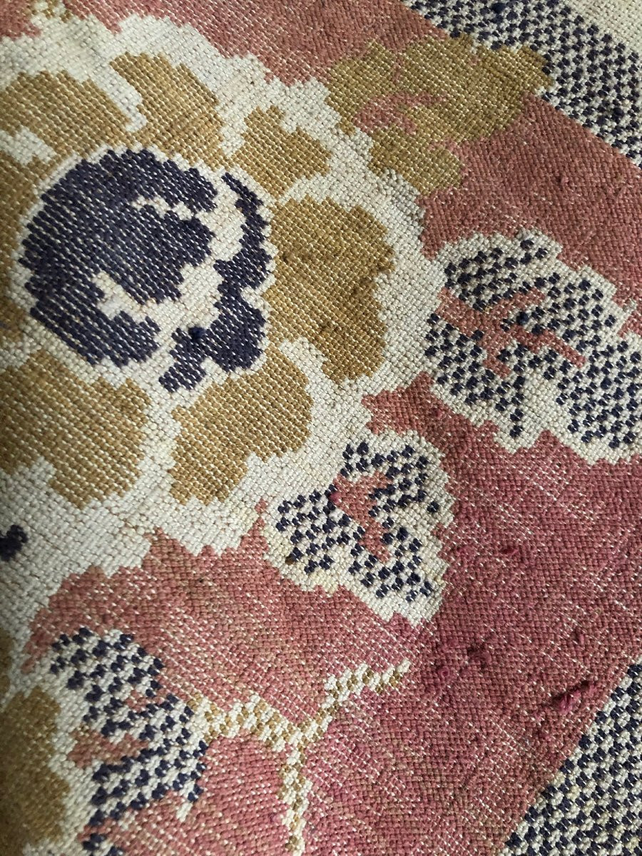 Hand-woven Wool Rug From The Art Deco Period -photo-6