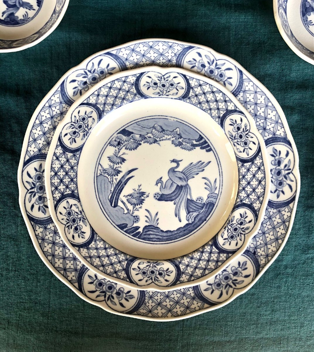 grand service de table OLD CHELSEA ENGLAND 76 pièces -photo-3