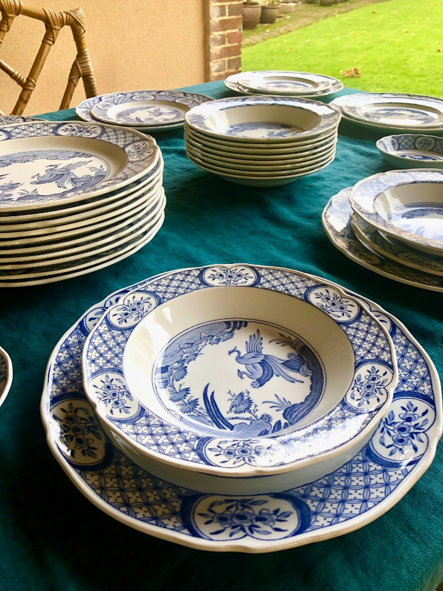 grand service de table OLD CHELSEA ENGLAND 76 pièces -photo-4