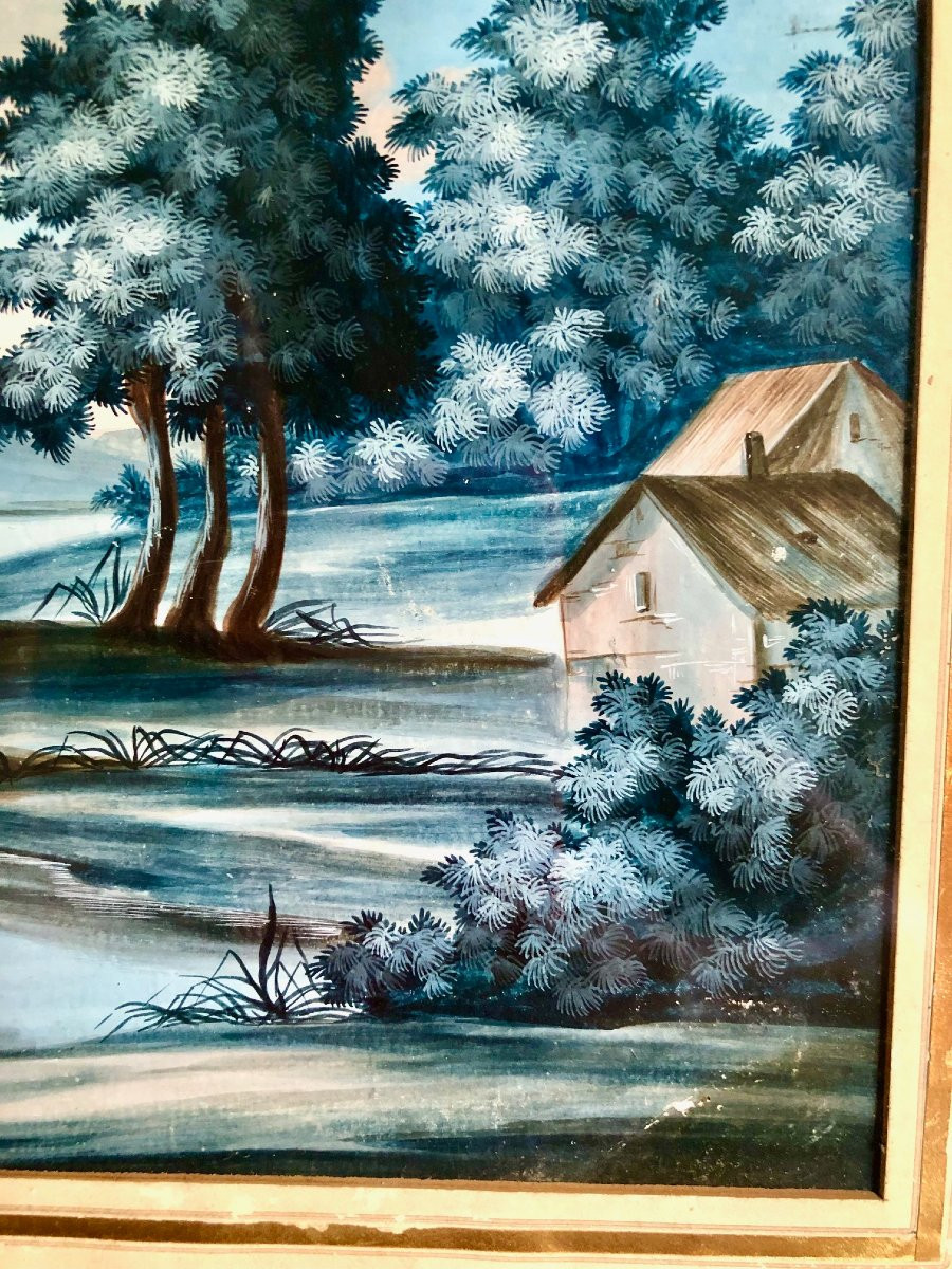 paire de gouaches école napolitaine XIXe -photo-6