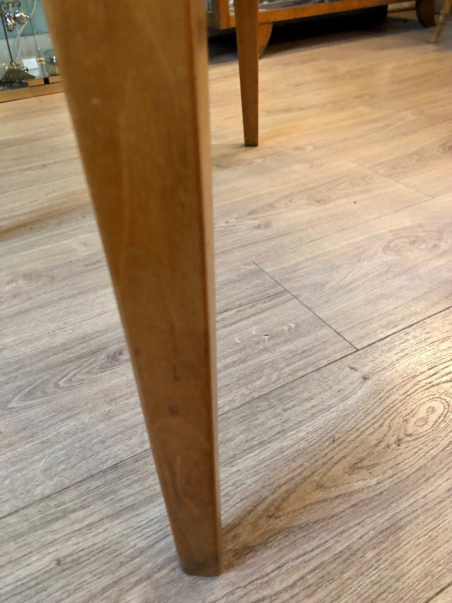 Round Table With Double Top, Lemonwood Veneer, 1940s-photo-2