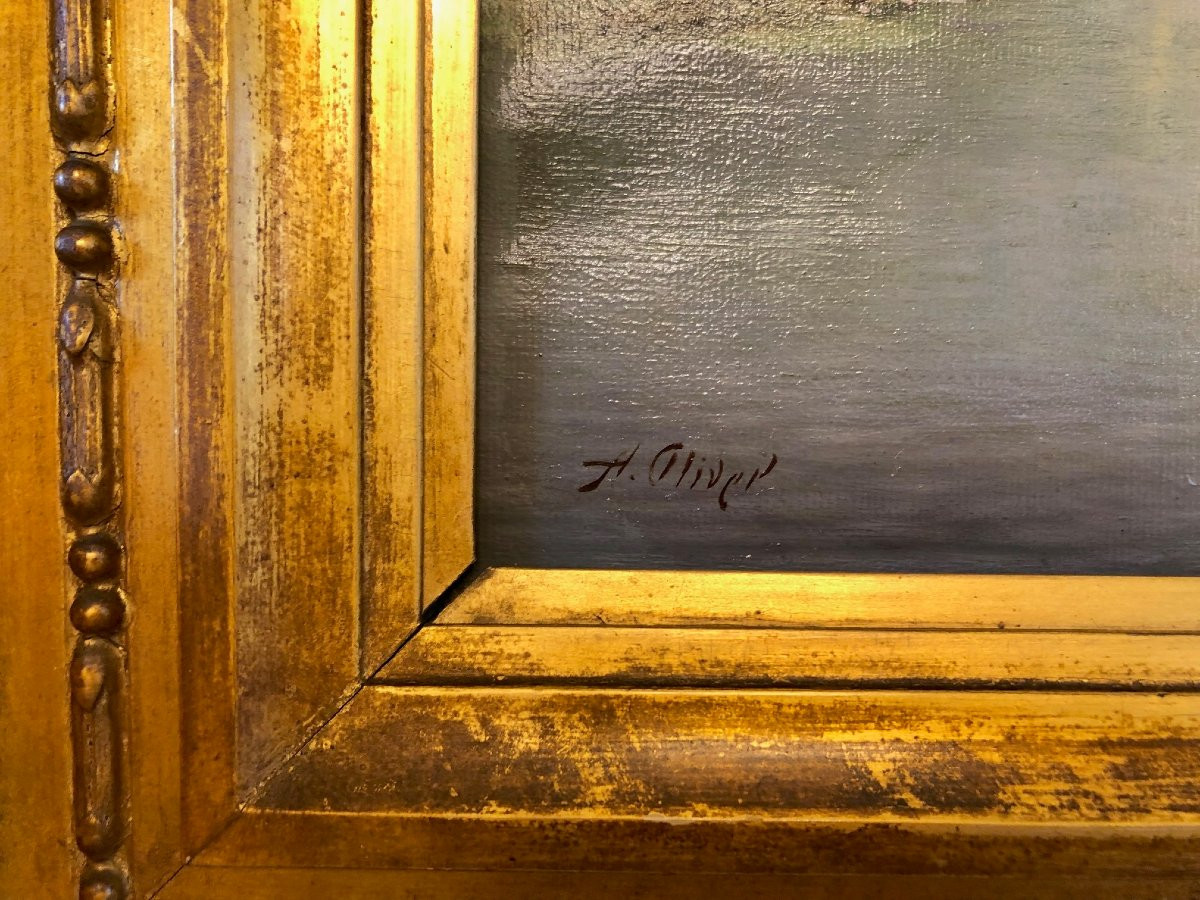 Alfred Oliver (1868-1943) "north Wales" Oil On Canvas, Well Framed-photo-2