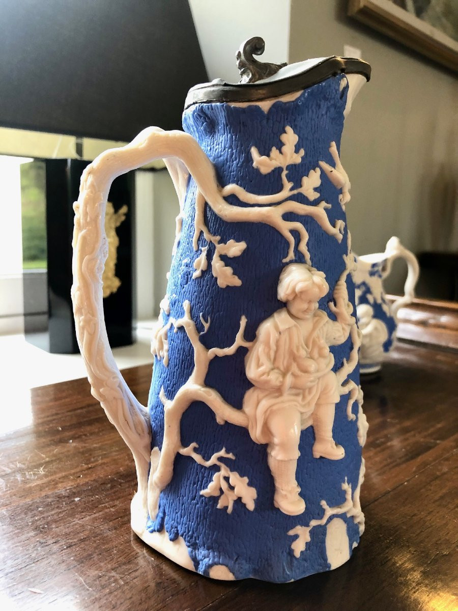 4 Longport England Porcelain Pitchers-photo-2