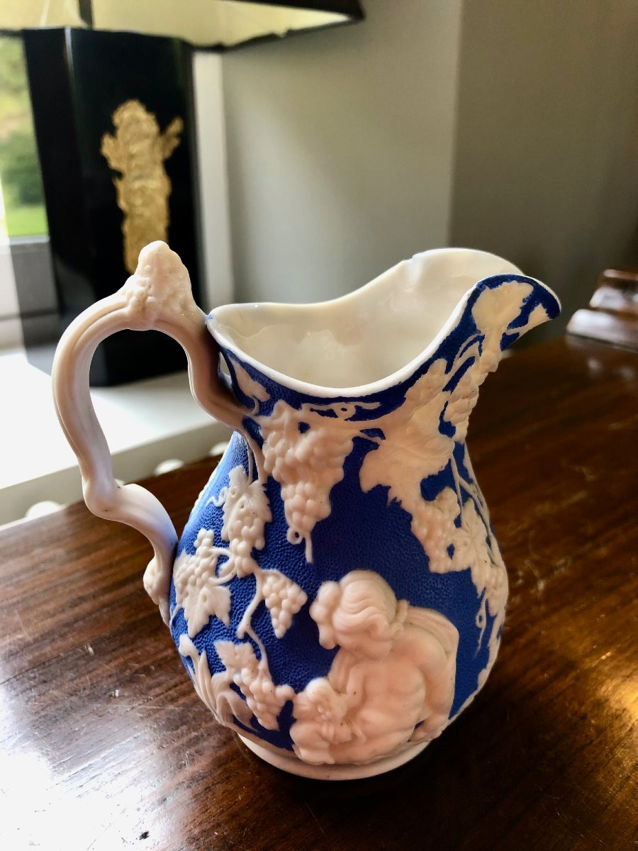 4 Longport England Porcelain Pitchers-photo-3