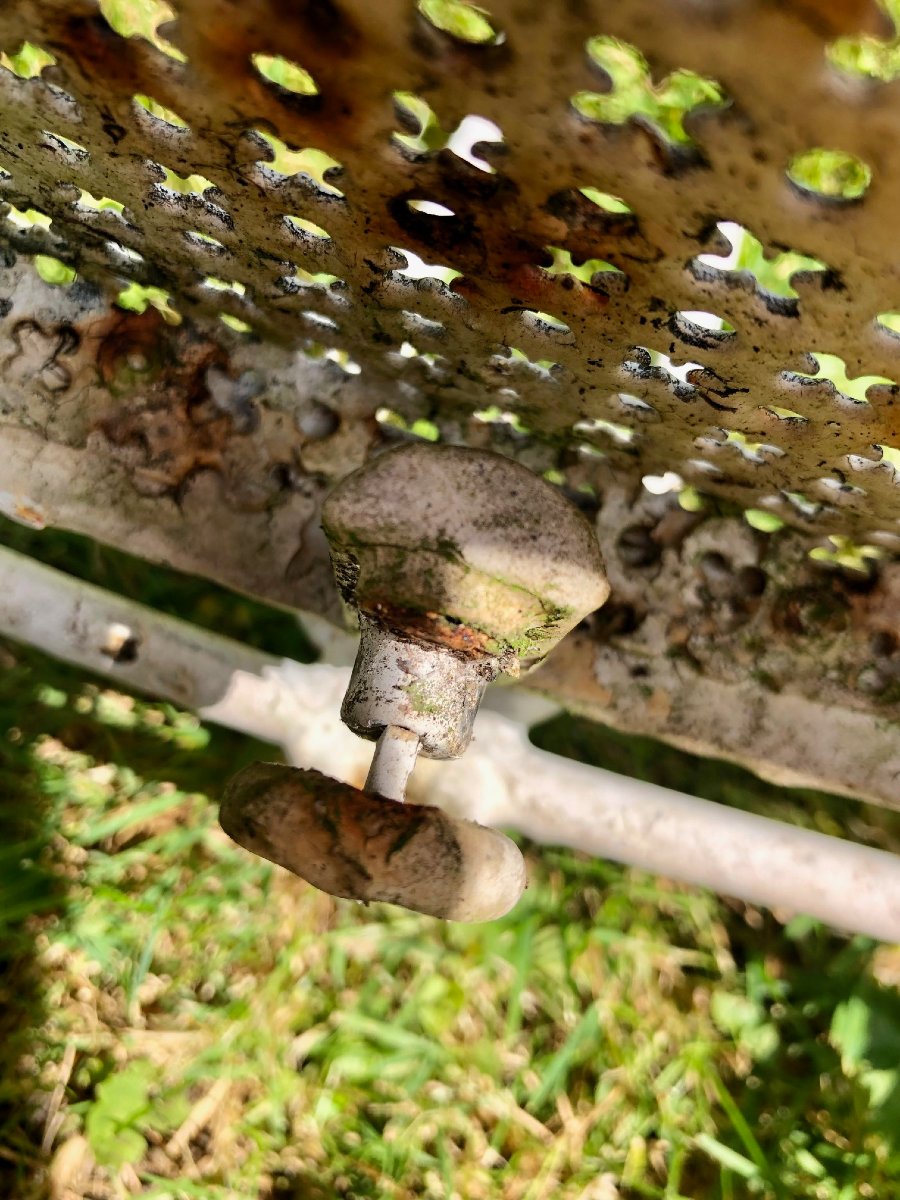 fausse paire de fauteuils de jardin, fer forgé début XXe -photo-4