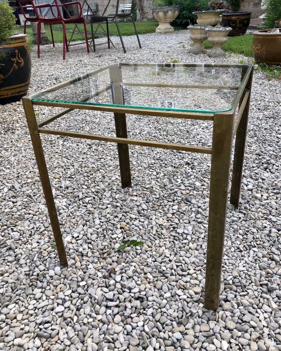 Jacques QUINET pour Maison Malabert bout de canapé en bronze -photo-3