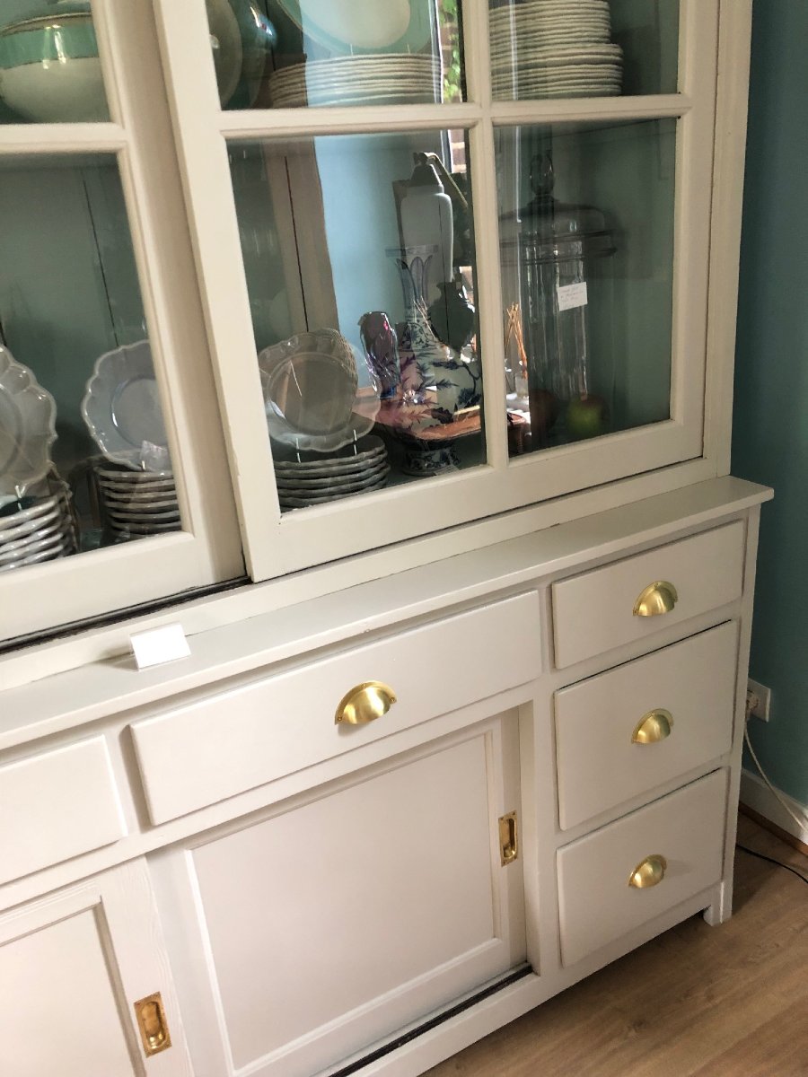 Large Store Display Cabinet, Circa 1900, Restored And Repainted -photo-3