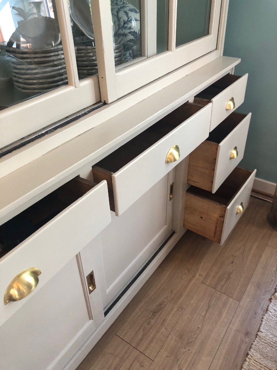 Large Store Display Cabinet, Circa 1900, Restored And Repainted -photo-8