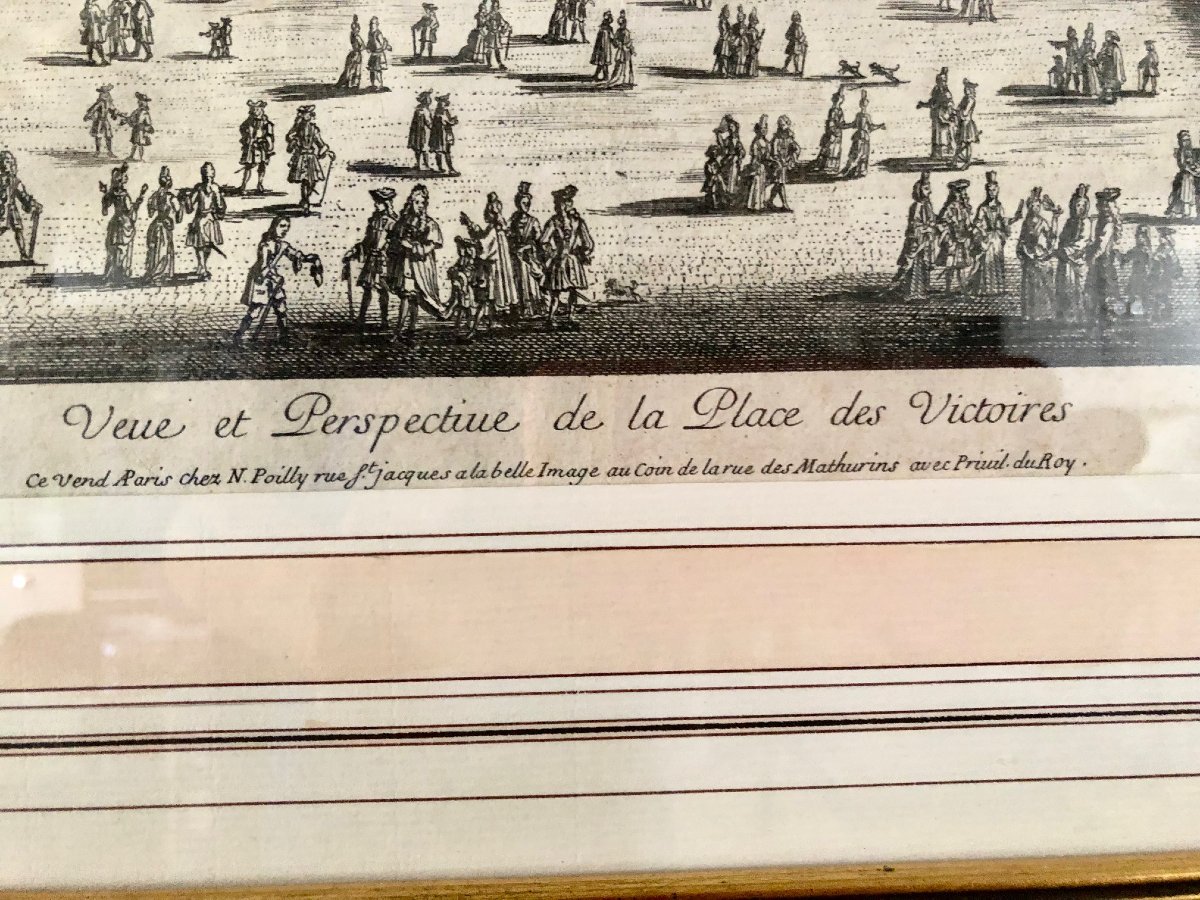 18th-century Black-and-white Engraving, Place Des Victoires, Paris -photo-3