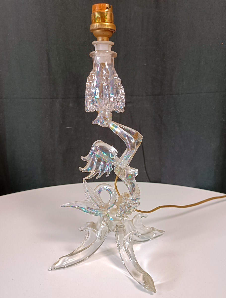 Lampe à Poser En Verre Soufflé  A. Vialas 1950