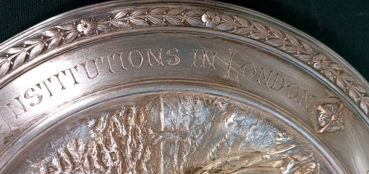 Assiette Commémorative Elkington et Morel-Ladeuil Fin XIXème-photo-2