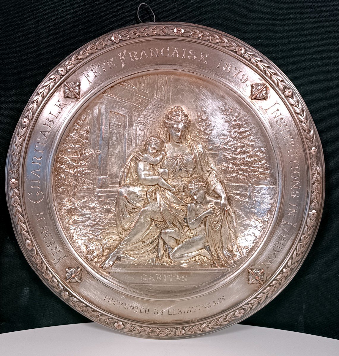 Commemorative Plate Silver Metal Elkington & Co Late Nineteenth