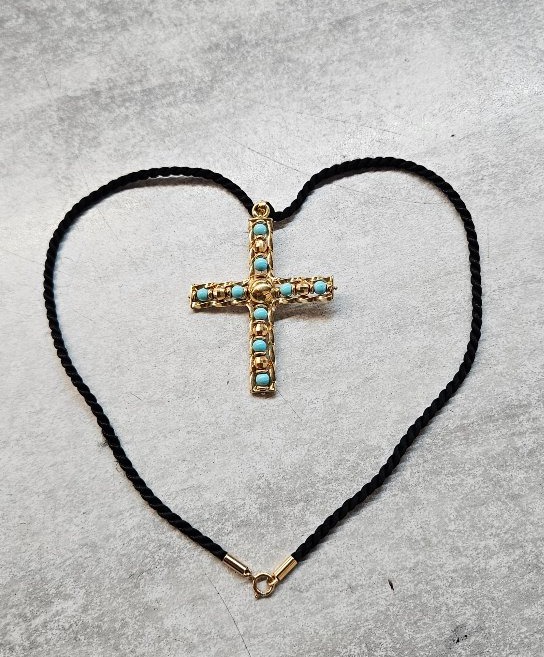 Pendentif croix  or 18 k-photo-2