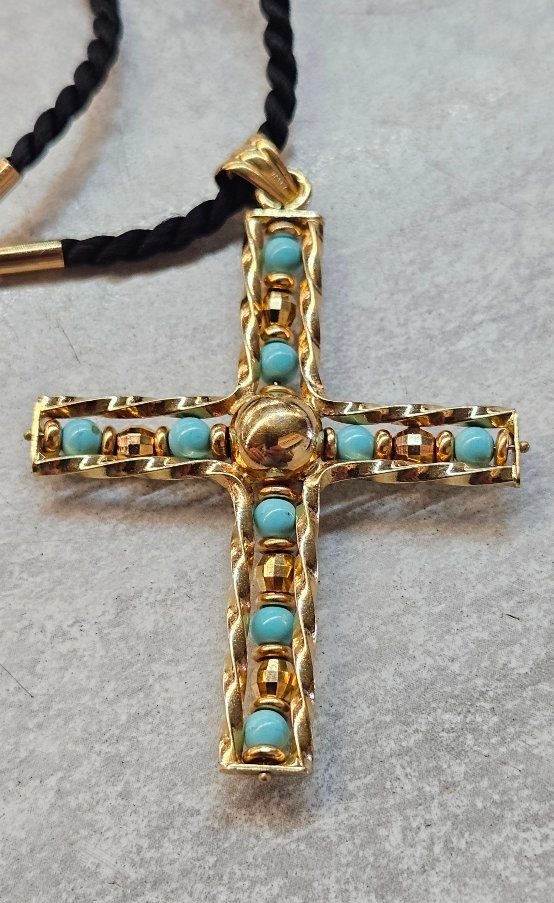 Pendentif croix  or 18 k-photo-1