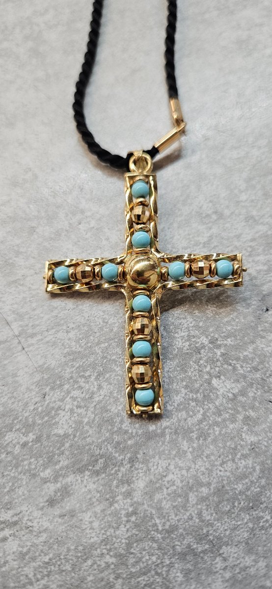 Pendentif croix  or 18 k-photo-6
