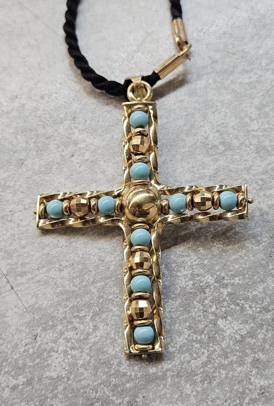 Pendentif croix  or 18 k