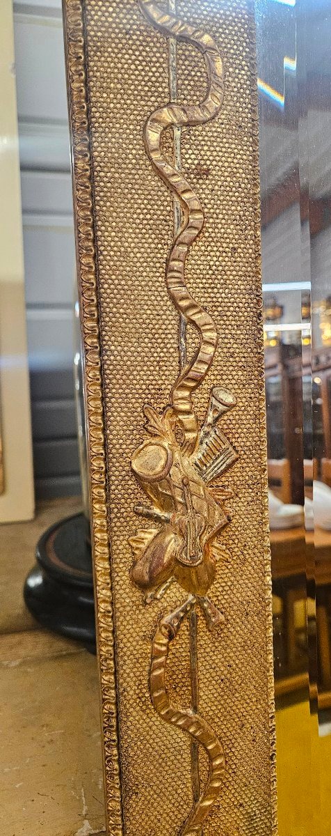 19th-century Gilded Mirror With Cupid Motifs-photo-8