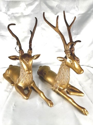 Statue Couple De Cerf Bronze