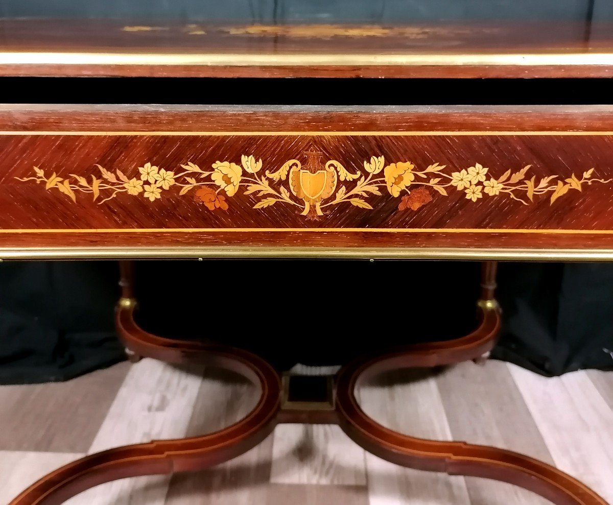 Napoleon III Period Marquetry Middle Table-photo-2
