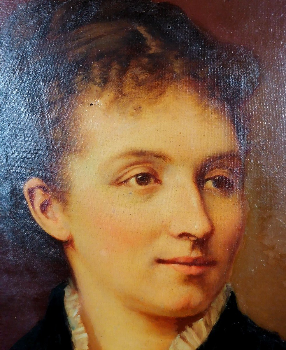 Woman Portrait Painting Jules De Lacger 1881-photo-4