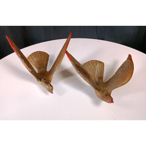 Pair Of Swallows In Bronze 1950