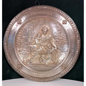 Commemorative Plate Silver Metal Elkington & Co Late Nineteenth