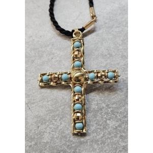 Pendentif croix or 18 k
