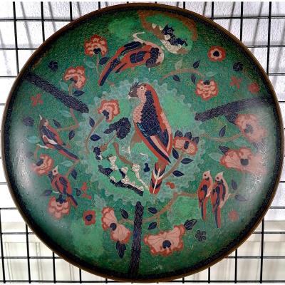 Chinese Cloisonne Enamel Dish, XIXth Century