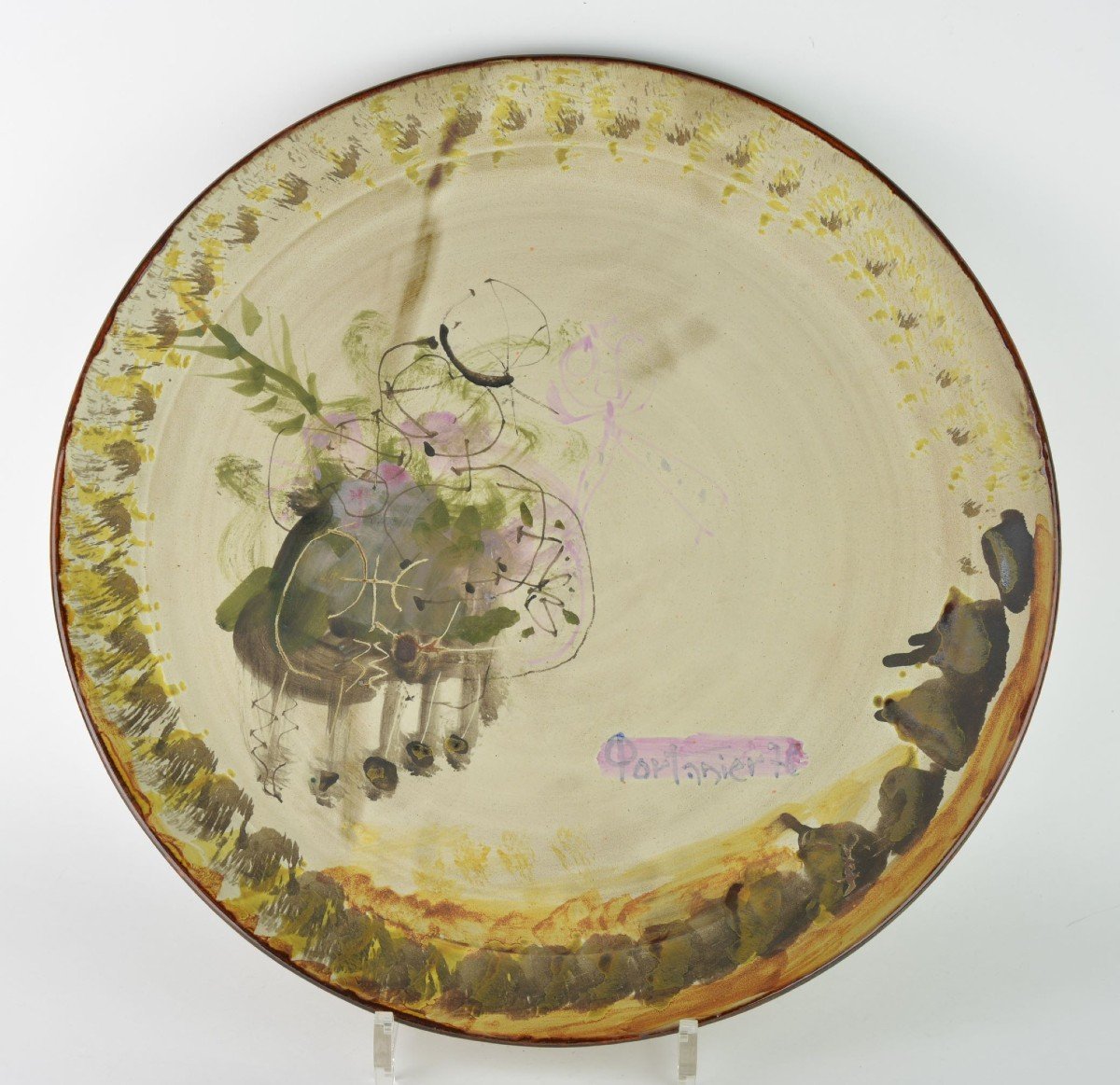 Portanier, Large Dish With Characters