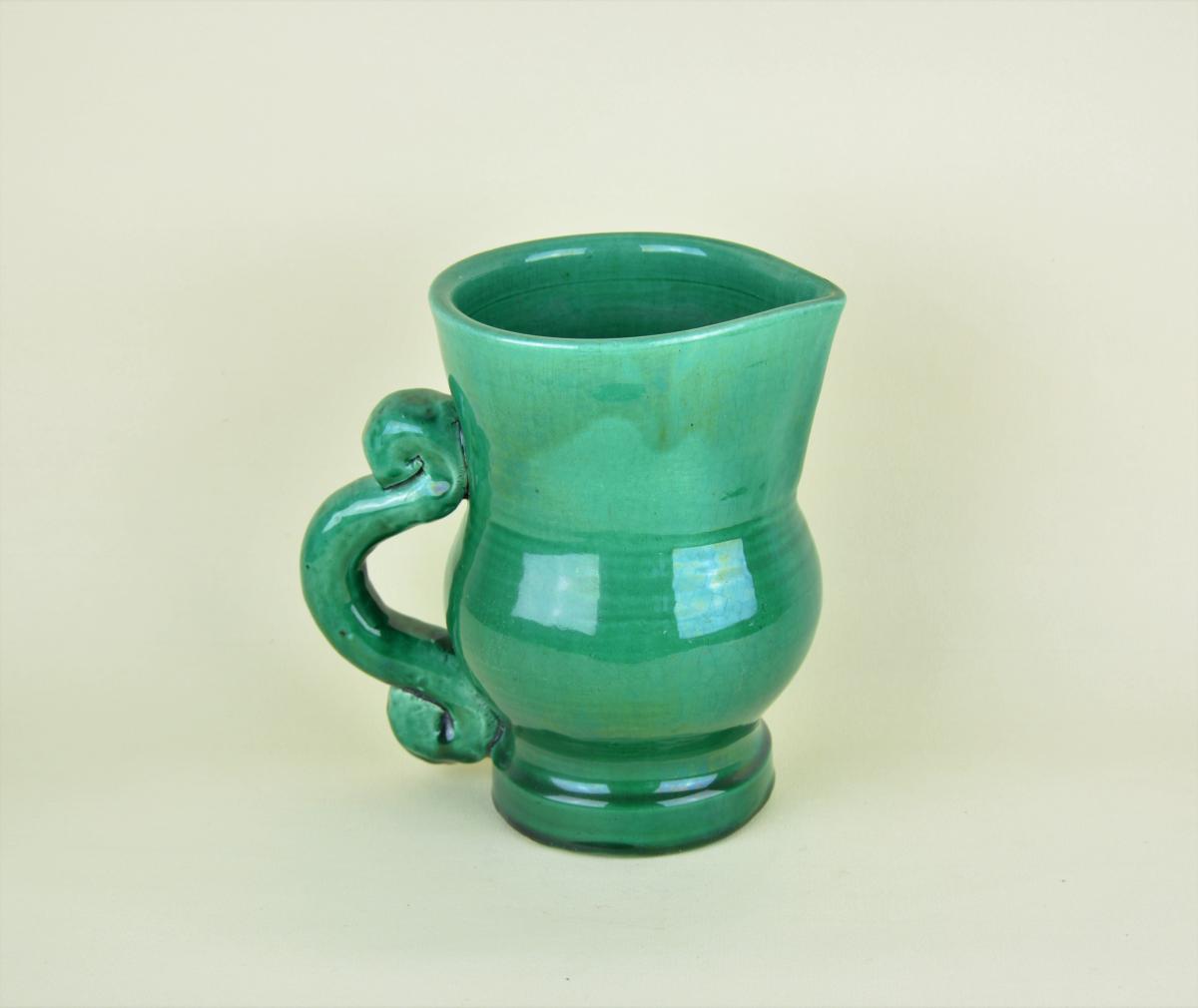 Callis (workshop Capron, Derval And Picault In 1947. Green Pitcher.