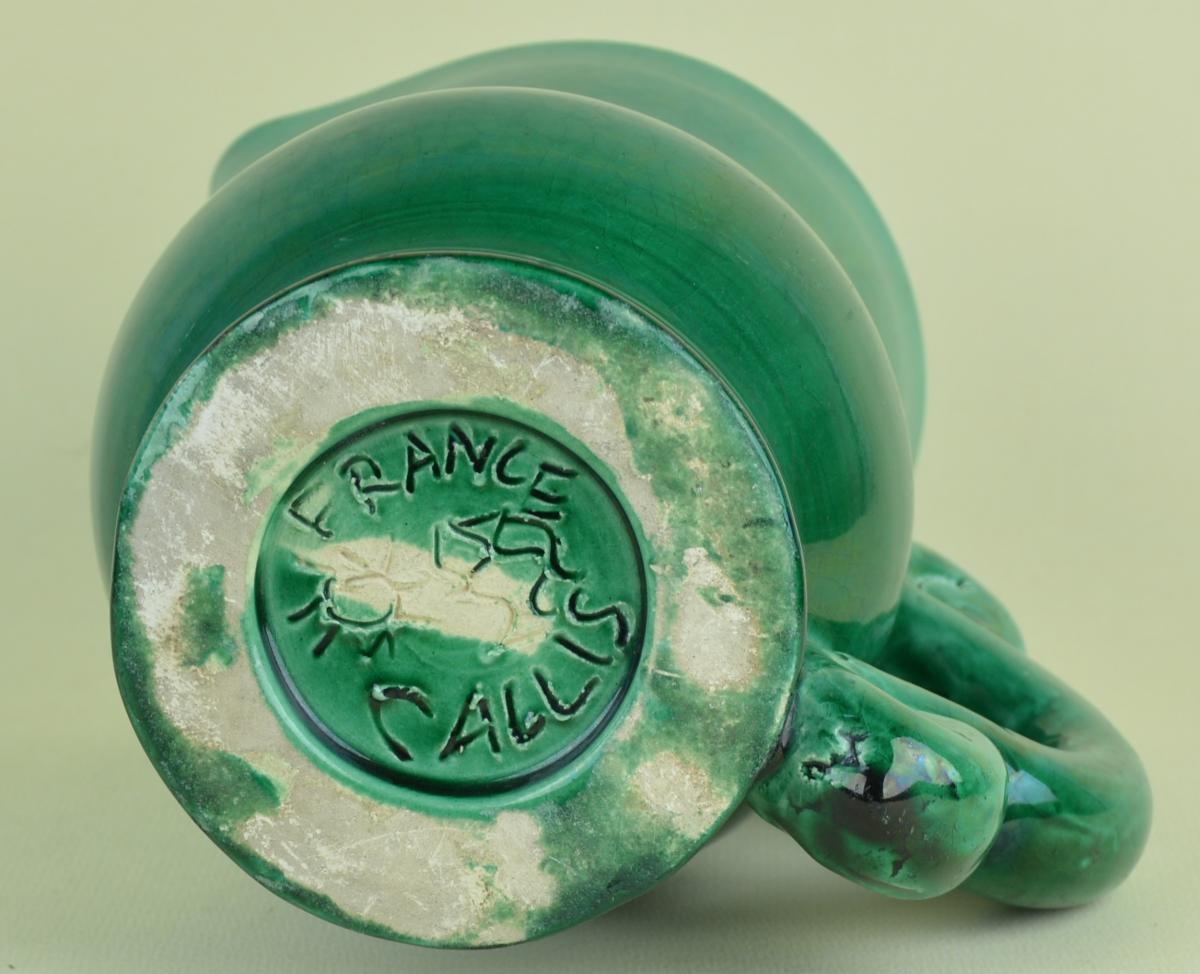 Callis (workshop Capron, Derval And Picault In 1947. Green Pitcher.-photo-1
