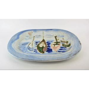 Pyot Thiry, Dish Decorated With Boats