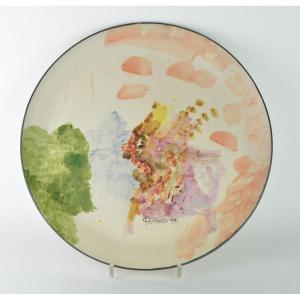 Portanier, Very Large Dish With Face In Profile